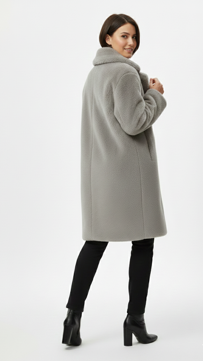 Teddy Mantel mit Oversized-Schnitt