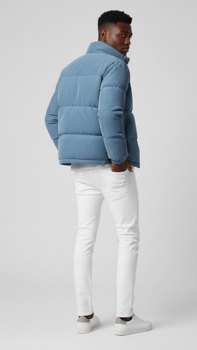 Virale Cord-Pufferjacke