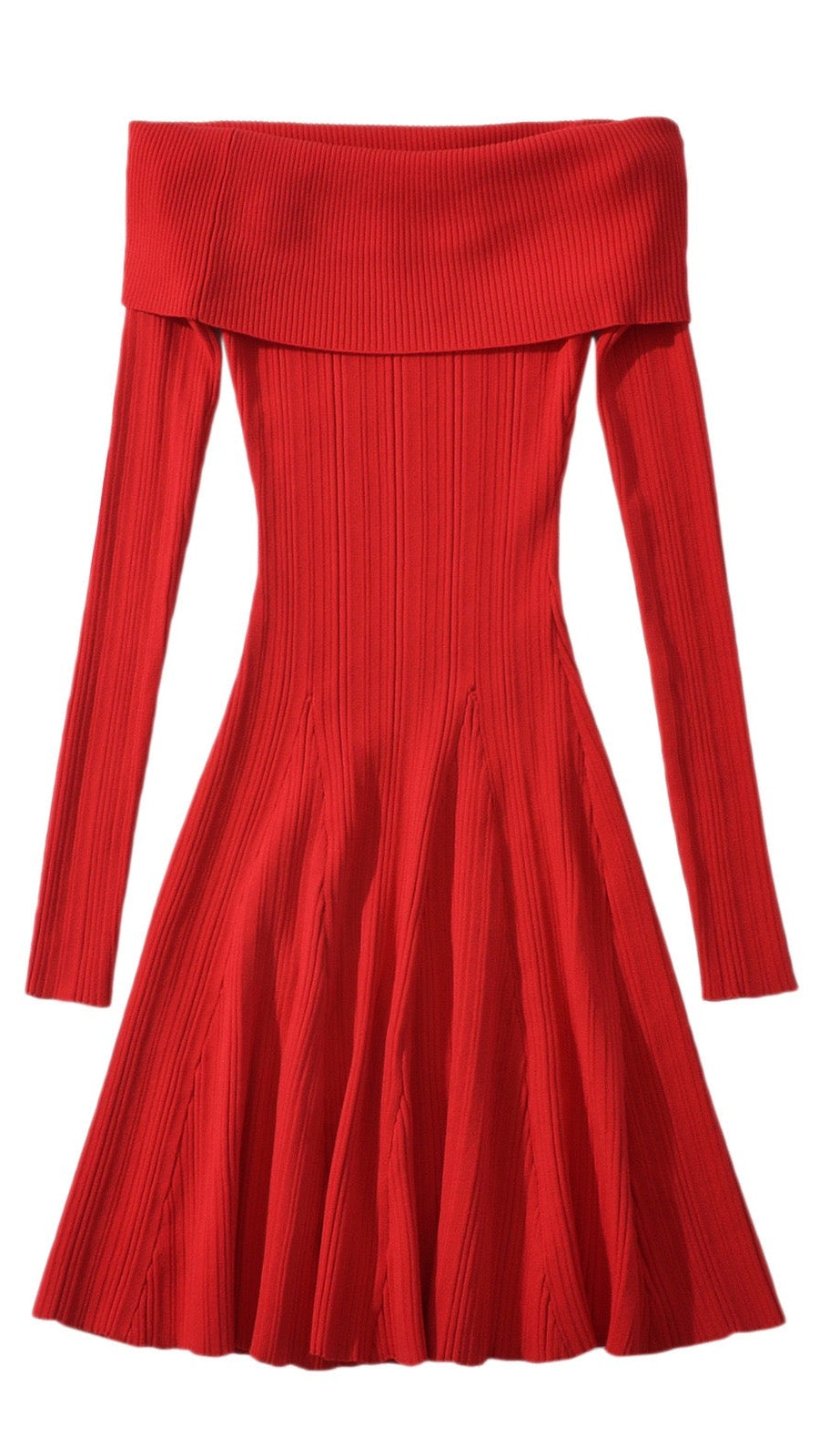 Elegantes Rotes Off-Shoulder-Kleid
