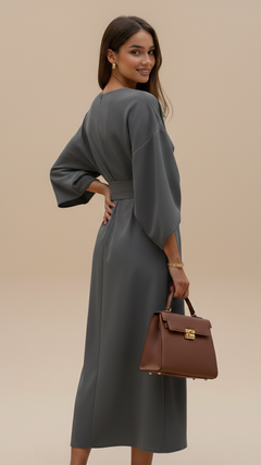Midnight Drape Midi Dress