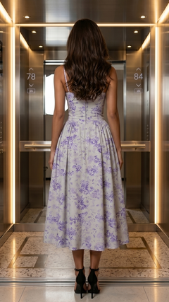 Rose Jardin Midikleid