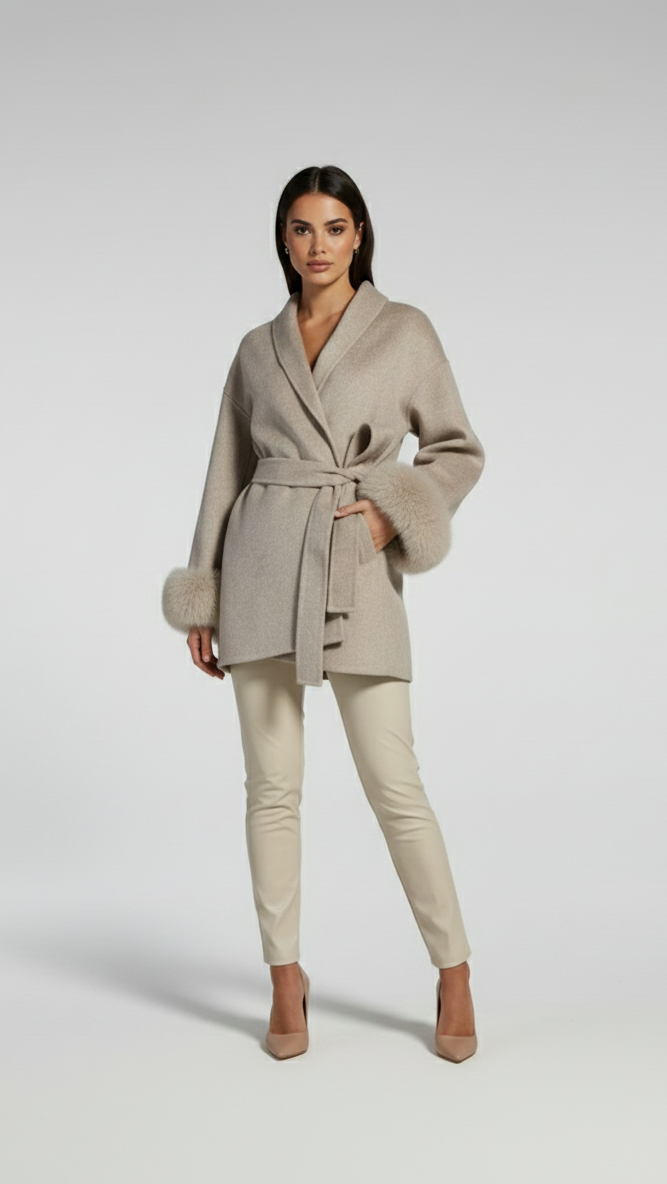 Eleganter Kurzmantel im Wickelstil