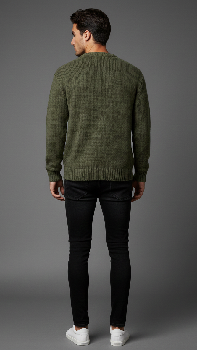 Chunky Knit Sweater „Olive Cloud“