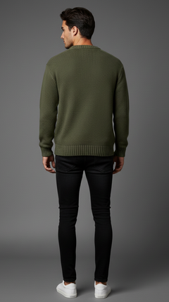 Chunky Knit Sweater „Olive Cloud“