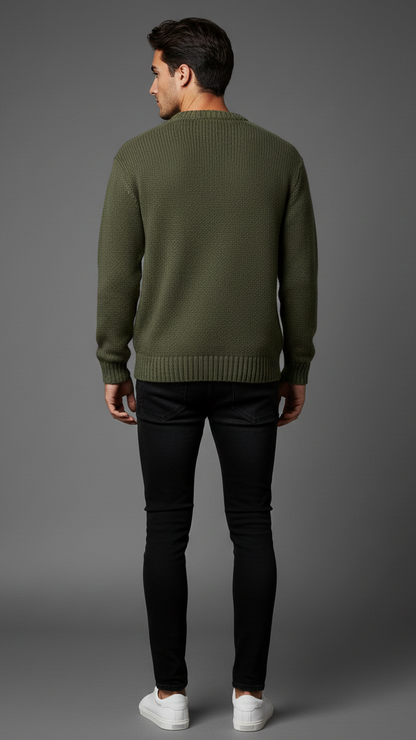 Chunky Knit Sweater „Olive Cloud“