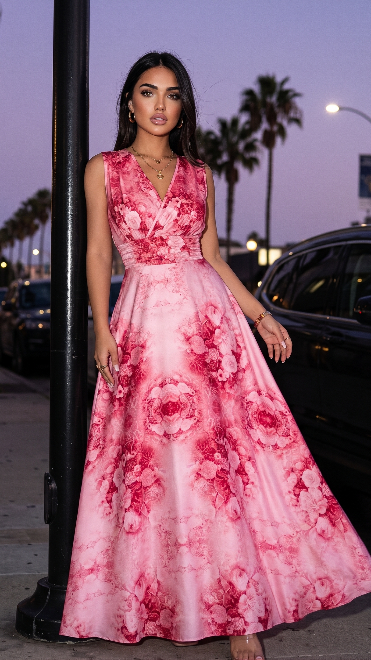 Rosa Fiamma Maxikleid