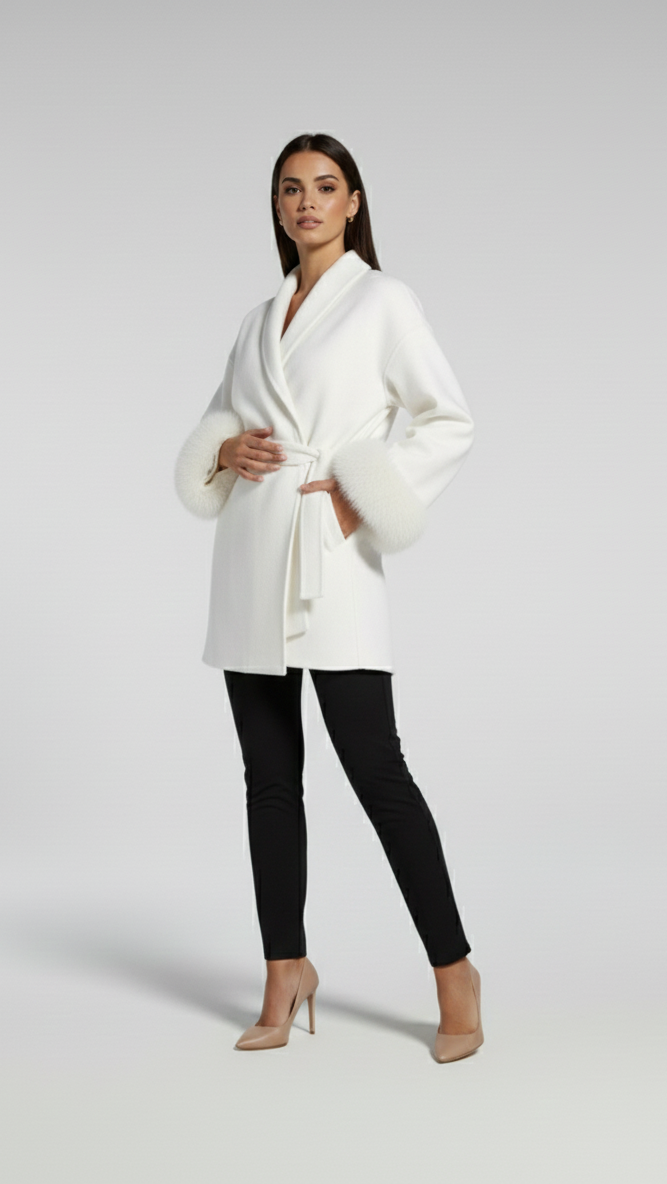 Eleganter Kurzmantel im Wickelstil