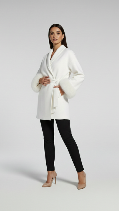 Eleganter Kurzmantel im Wickelstil