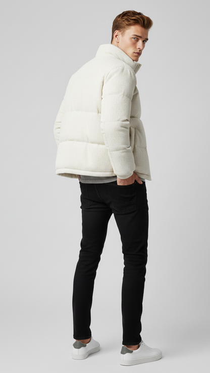 Virale Cord-Pufferjacke