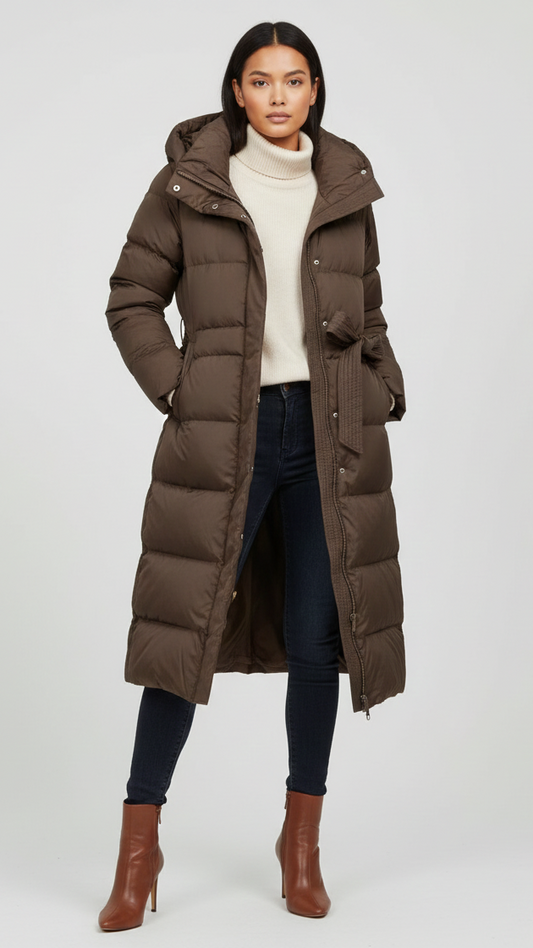 Long Chocolate Steppmantel