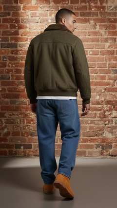 Bomberjacke in Wildleder-Optik