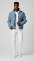 Virale Cord-Pufferjacke