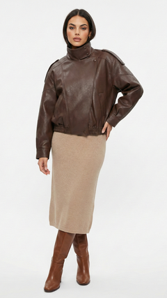 Stylische Jacke mit Lederoptik