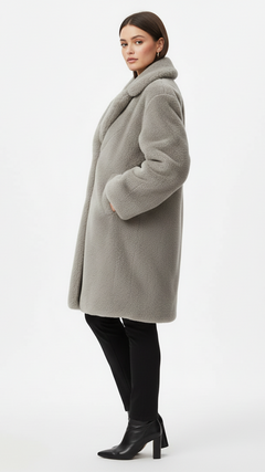 Teddy Mantel mit Oversized-Schnitt