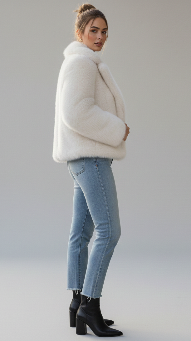 Cropped Faux-Fur Mantel