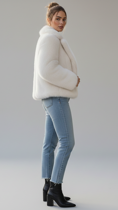 Cropped Faux-Fur Mantel