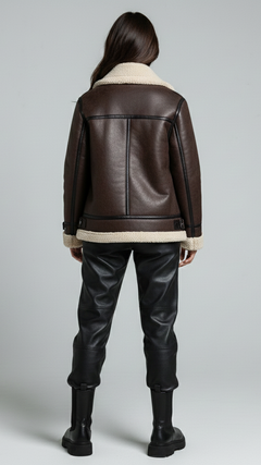 Braune Aviator-Jacke