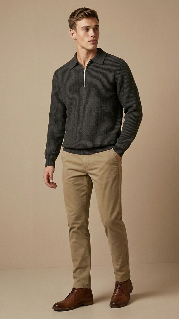Ribbed Half-Zip Troyer