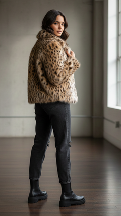 Sahara Leopard Faux Fur Coat