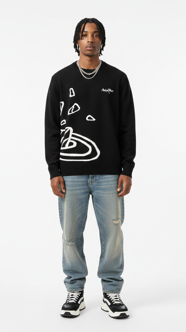 Moderner Sweater mit abstraktem Design