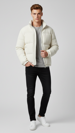 Virale Cord-Pufferjacke
