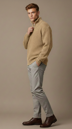 Ribbed Half-Zip Troyer