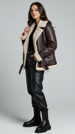 Braune Aviator-Jacke