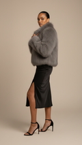 Kurz geschnittene Faux-Fur Jacke