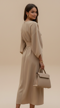 Midnight Drape Midi Dress