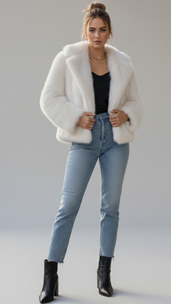 Cropped Faux-Fur Mantel