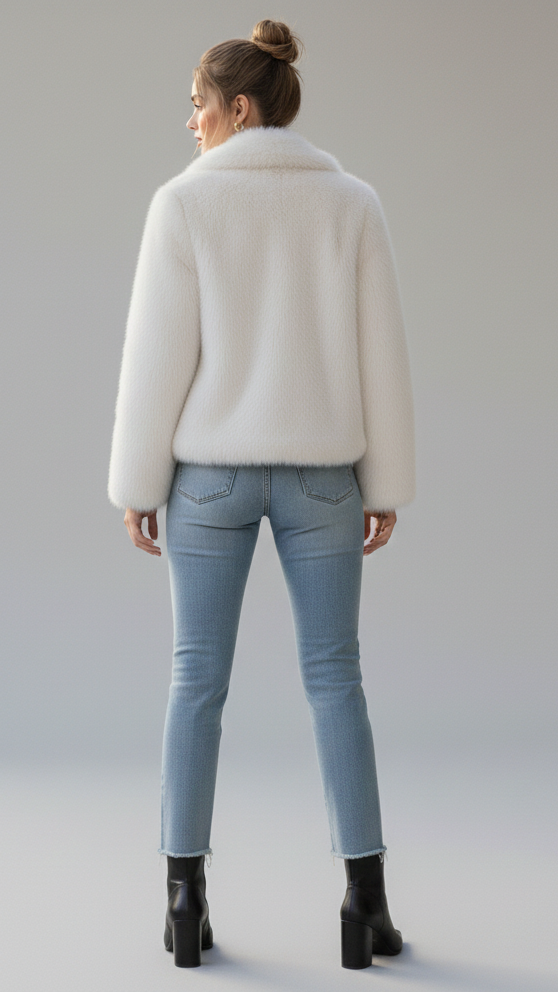 Cropped Faux-Fur Mantel