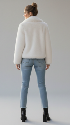 Cropped Faux-Fur Mantel