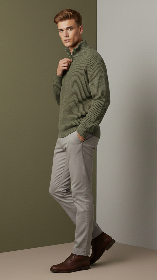 Ribbed Half-Zip Troyer