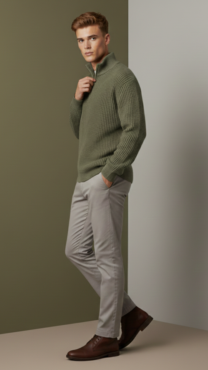 Ribbed Half-Zip Troyer