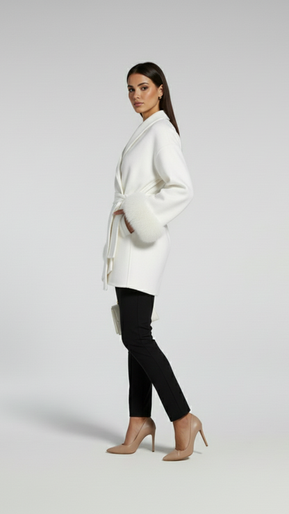 Eleganter Kurzmantel im Wickelstil