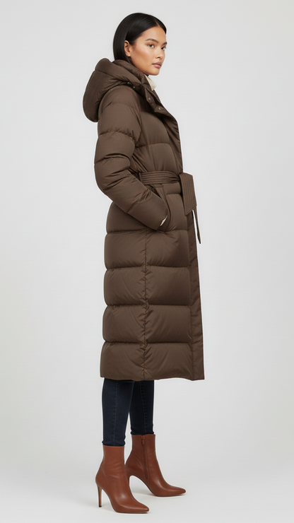 Long Chocolate Steppmantel