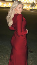 Rotes Abendkleid mit Twist-Detail