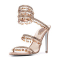 Crystal Chandelier Heels — Spiral Wrap