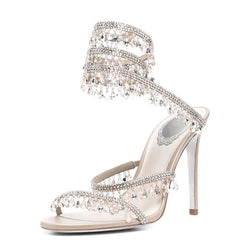 Crystal Chandelier Heels — Spiral Wrap
