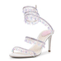 Crystal Chandelier Heels — Spiral Wrap
