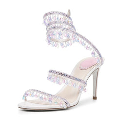 Crystal Chandelier Heels — Spiral Wrap